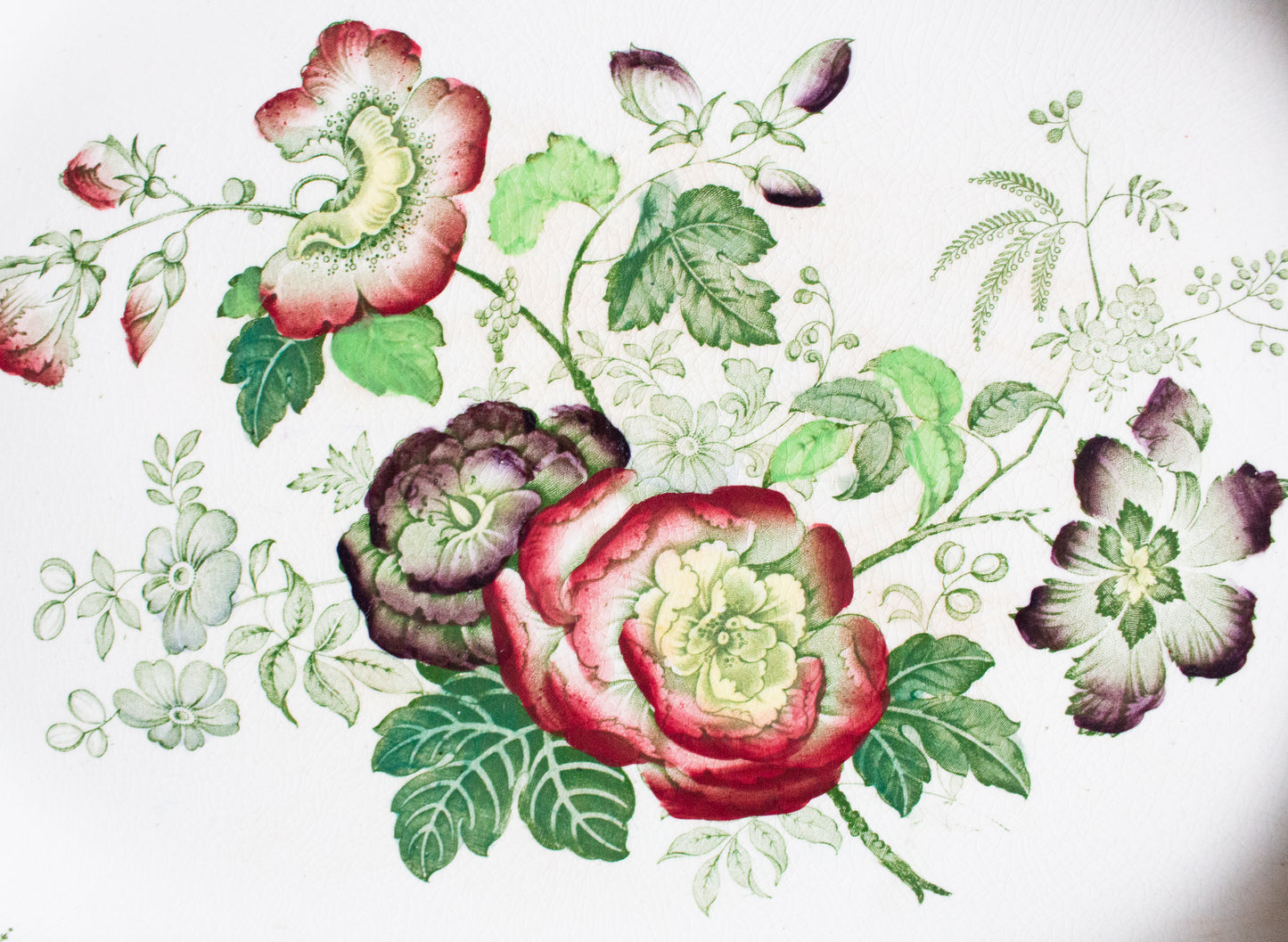 Ashworth Bros. 'Hanley' 17" Floral Transferware Ironstone Serving Platte