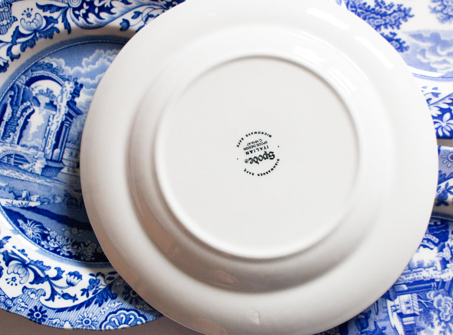 Spode 'Italian' Blue and White Transferware 7.25" Side Plates (4)