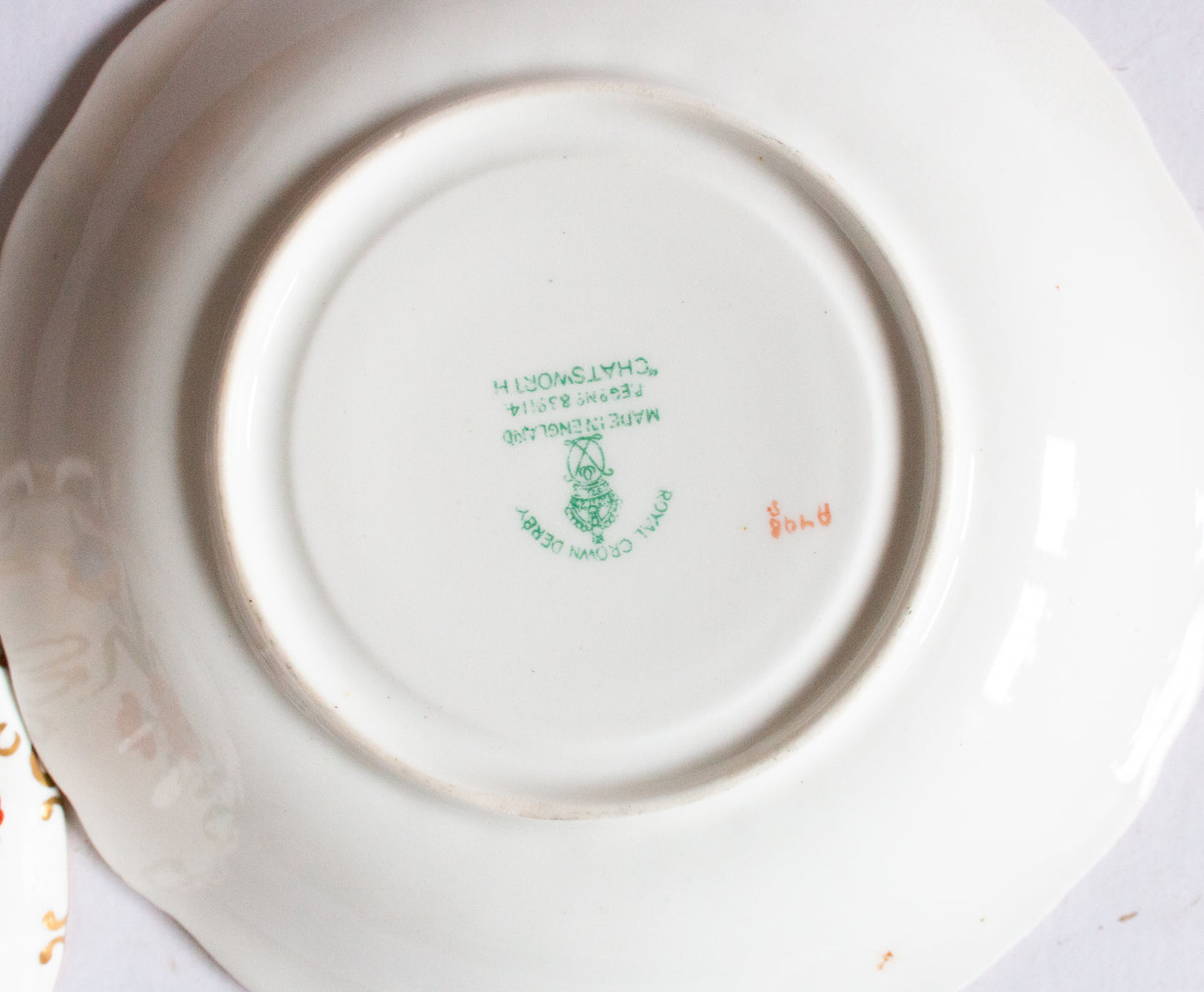 Royal Crown Derby 'Chatsworth' Pattern Floral Teacup and Saucer