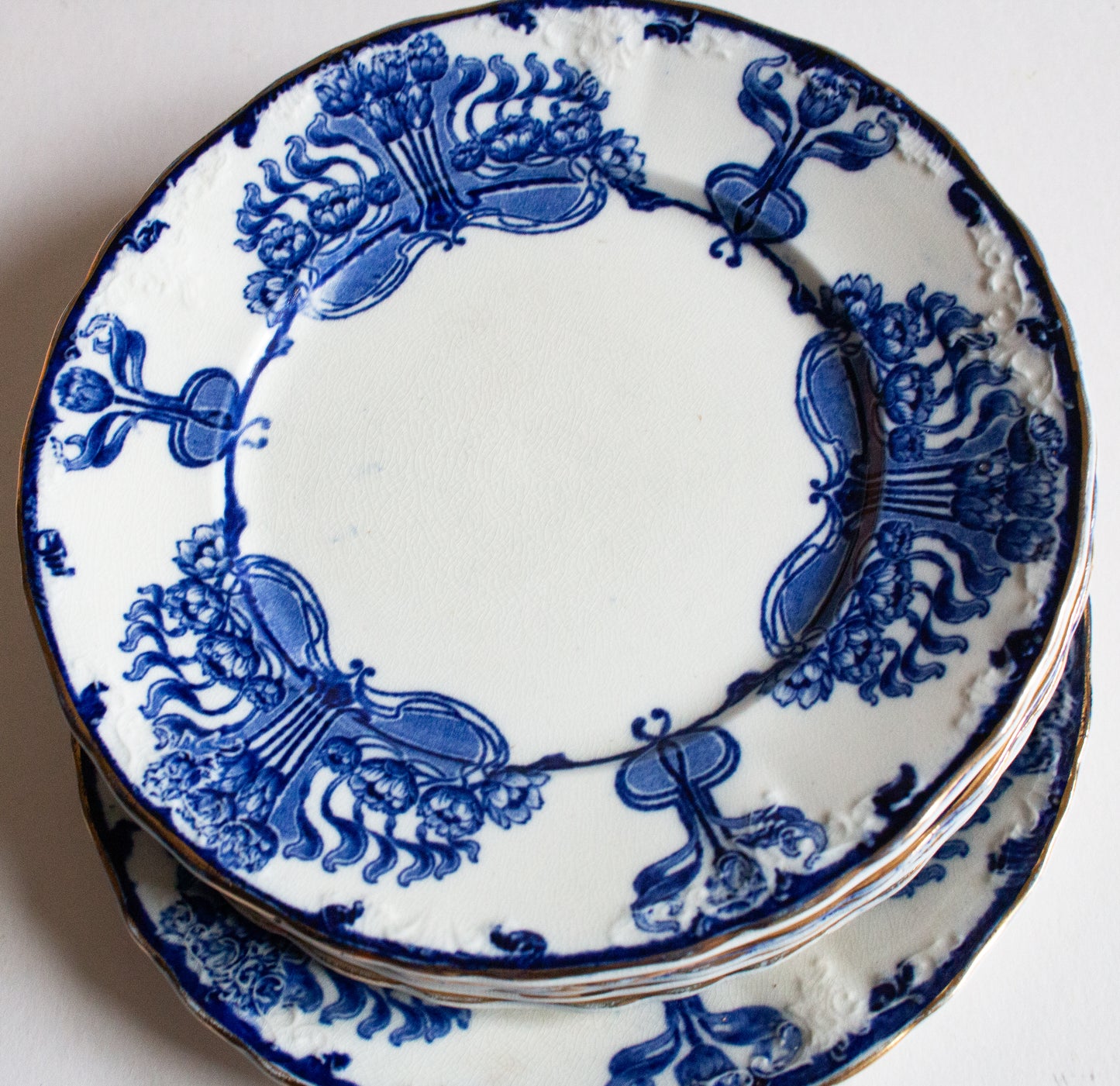 S. F. & Co. 'Nile' Pattern Flow China  7.5" Side Plates (6)