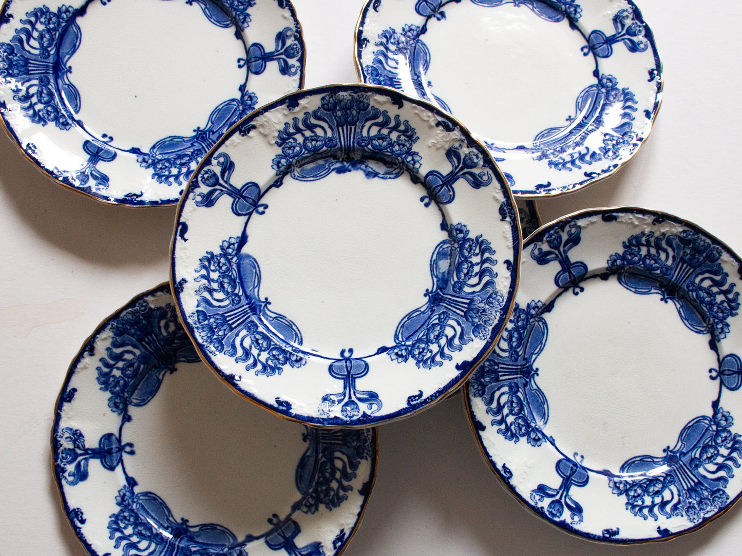 S. F. & Co. 'Nile' Pattern Flow China  7.5" Side Plates (6)