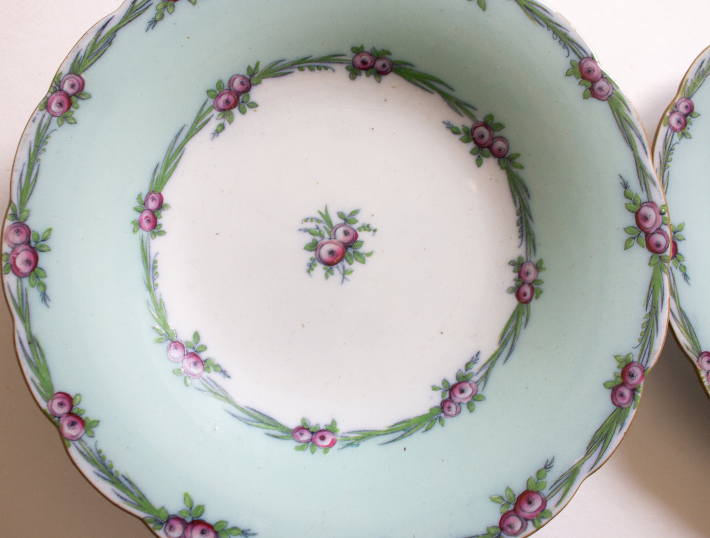 Antique Charles Meigh & Son 'Improved Feldspar' Floral Blue 9" Plates (6)