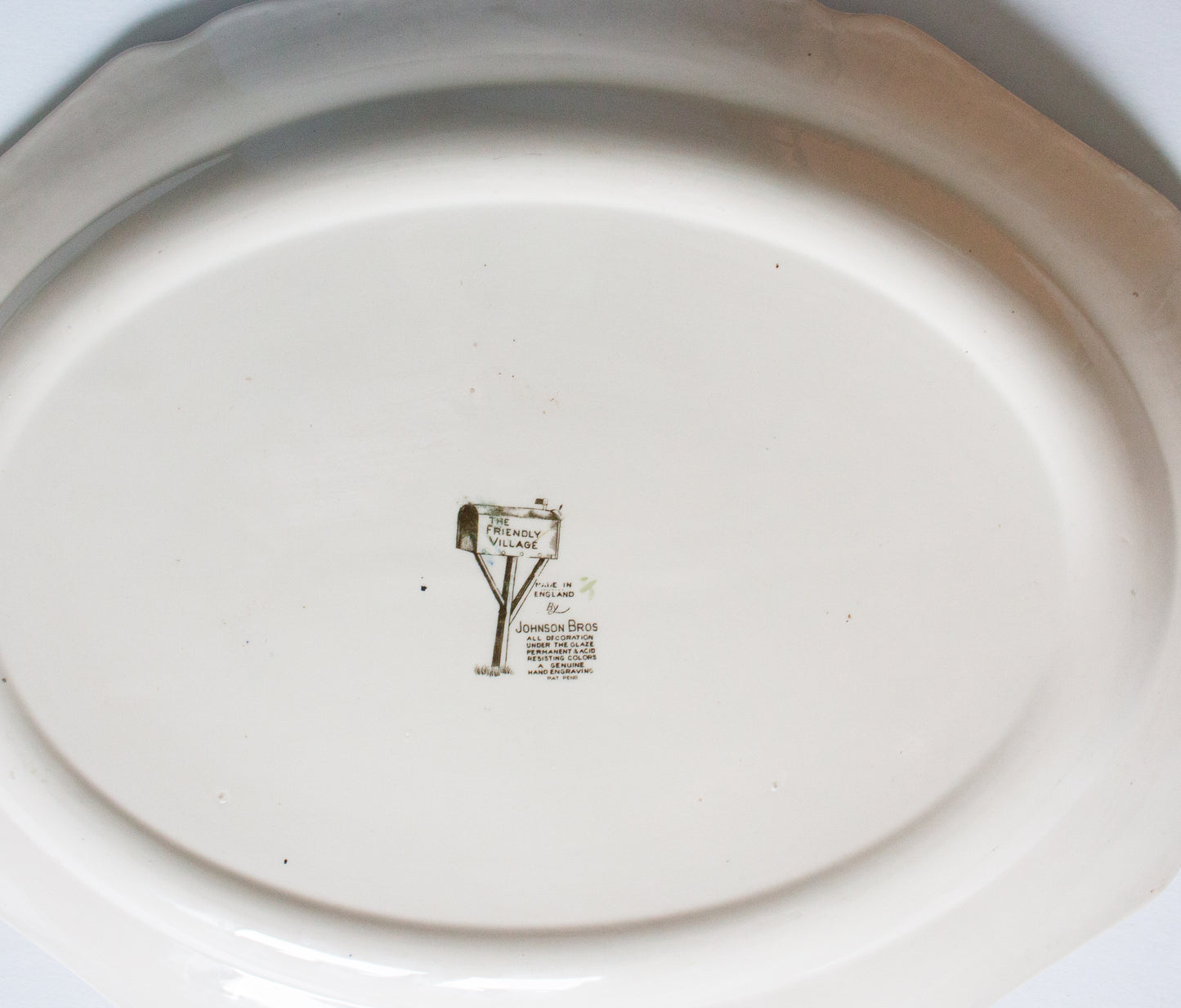Johnson Brothers 'The Friendly Village' Pattern Brown and White Transferware 20" Serving Platter