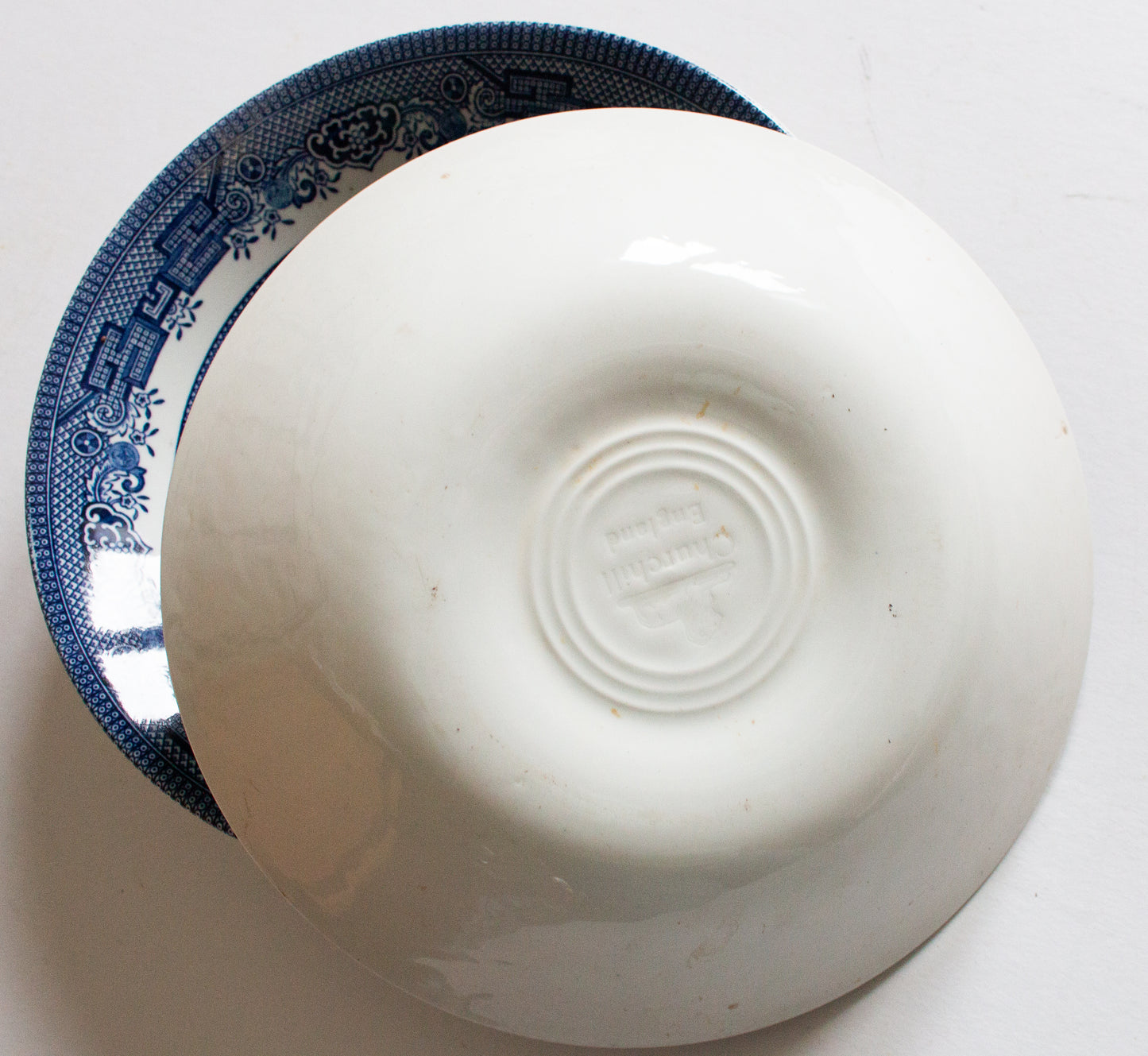 Churchill China 'Willow' Pattern Soup Bowls (4)