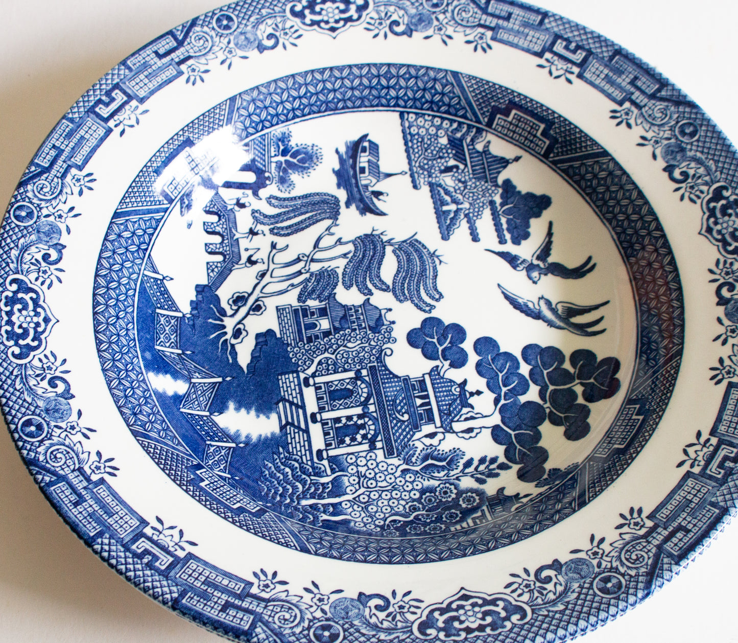 Large Churchill China 'Willow' Pattern Serving Bowls (2)