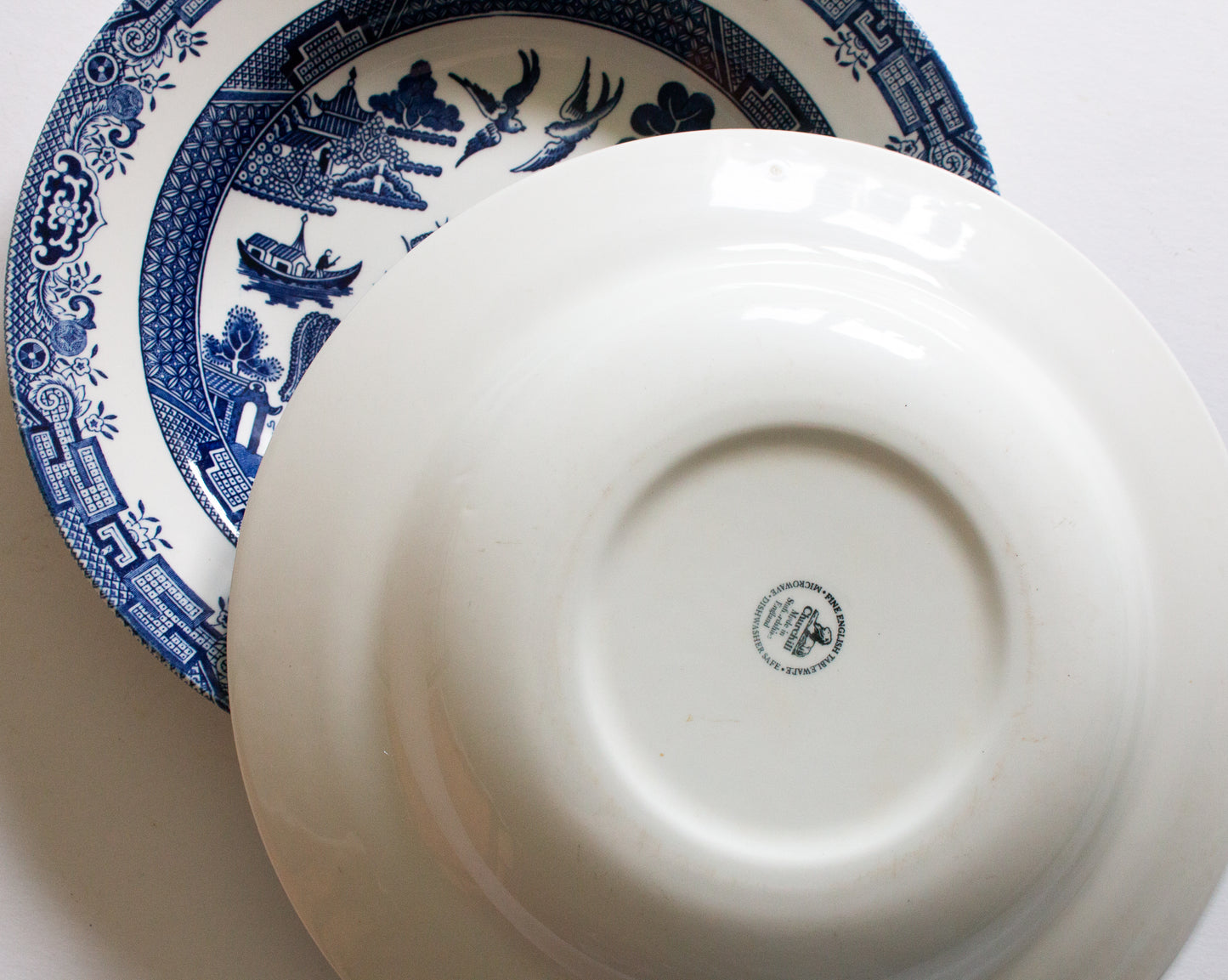 Large Churchill China 'Willow' Pattern Serving Bowls (2)