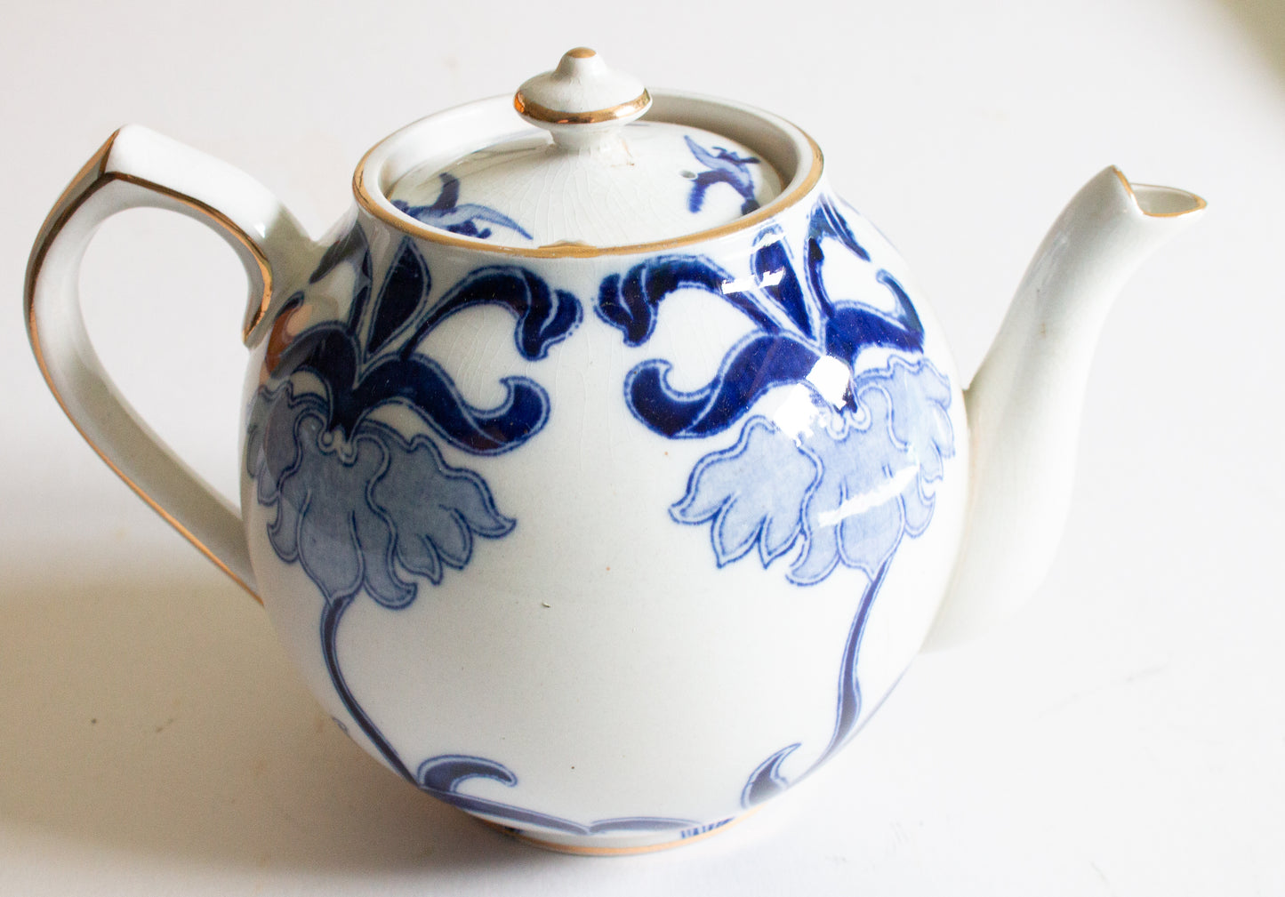 W. H. B. 'Iran' Pattern Blue and White Transferware Teapot