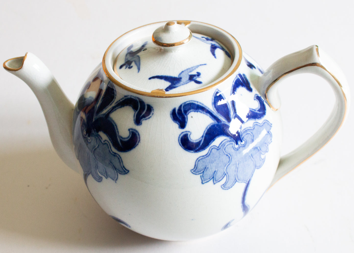 W. H. B. 'Iran' Pattern Blue and White Transferware Teapot