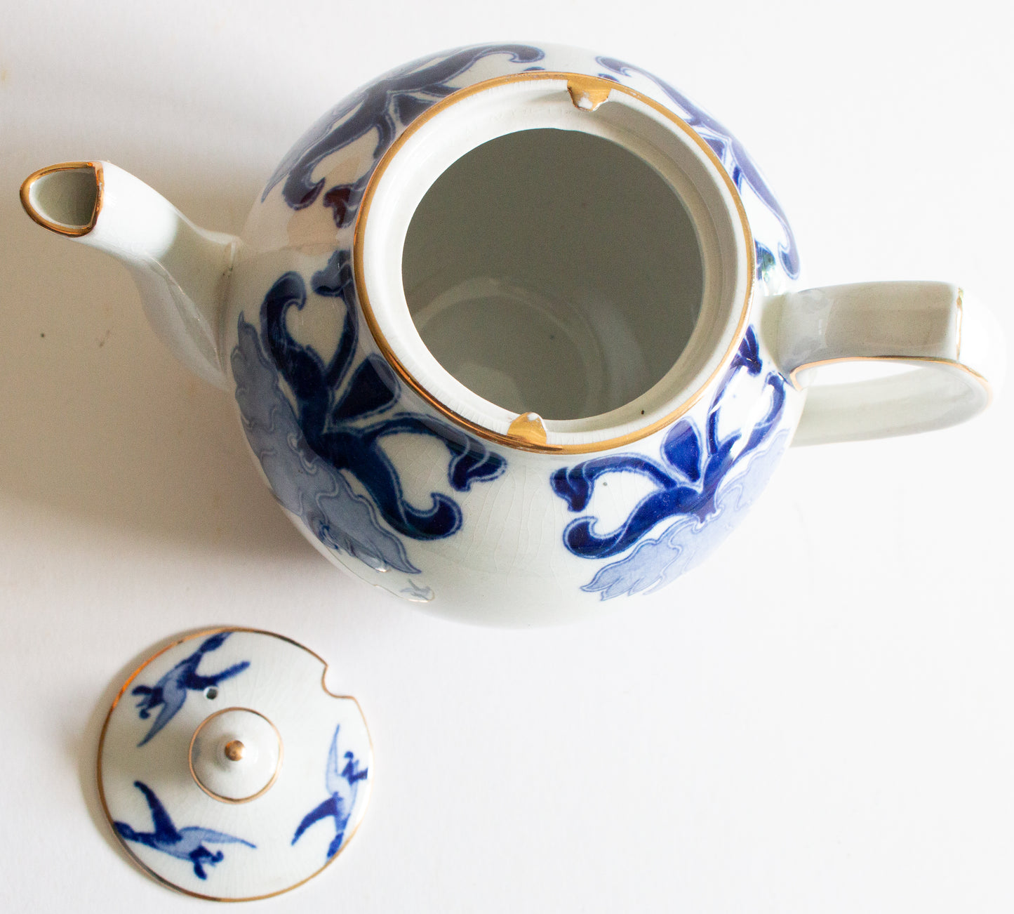 W. H. B. 'Iran' Pattern Blue and White Transferware Teapot