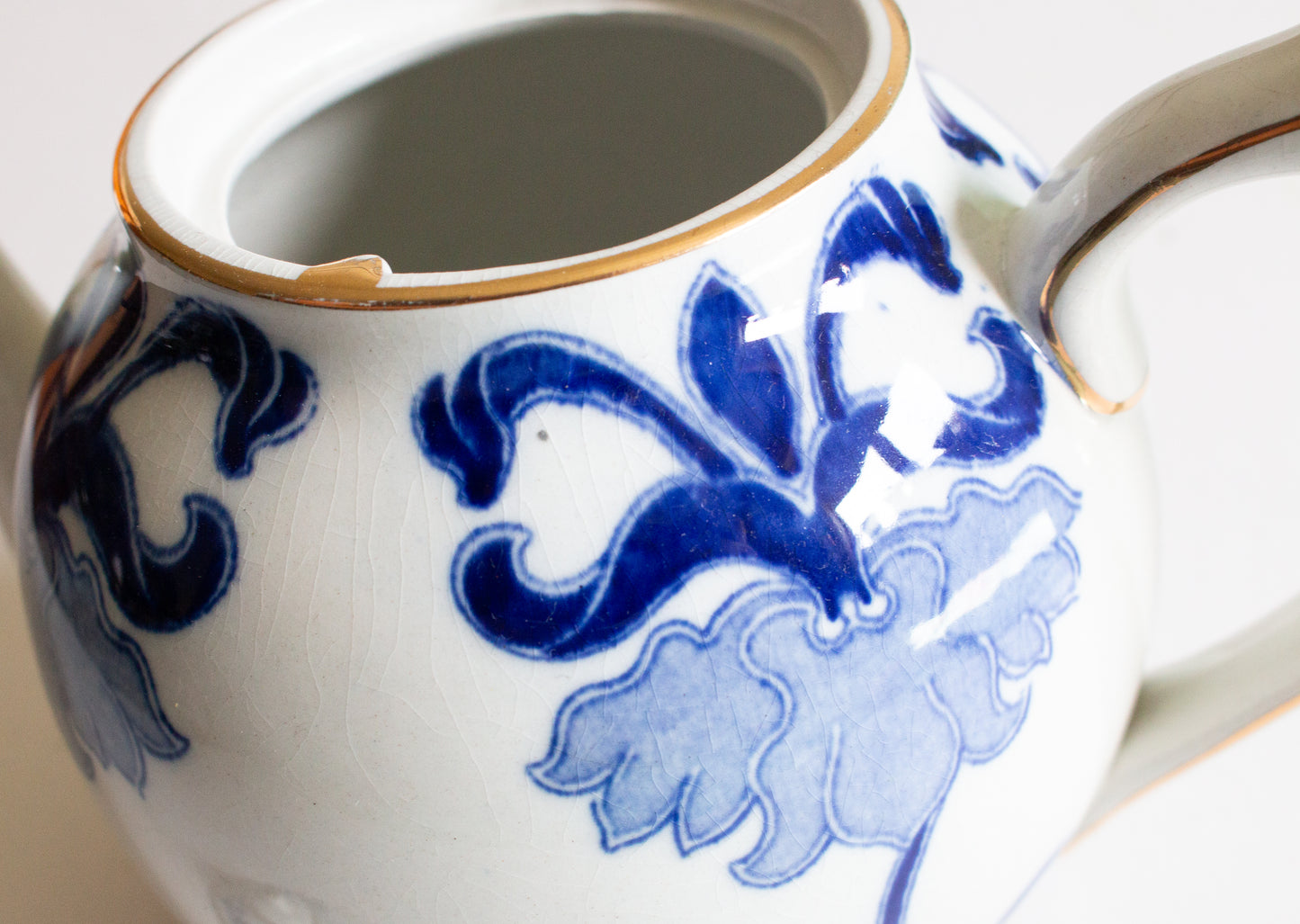 W. H. B. 'Iran' Pattern Blue and White Transferware Teapot