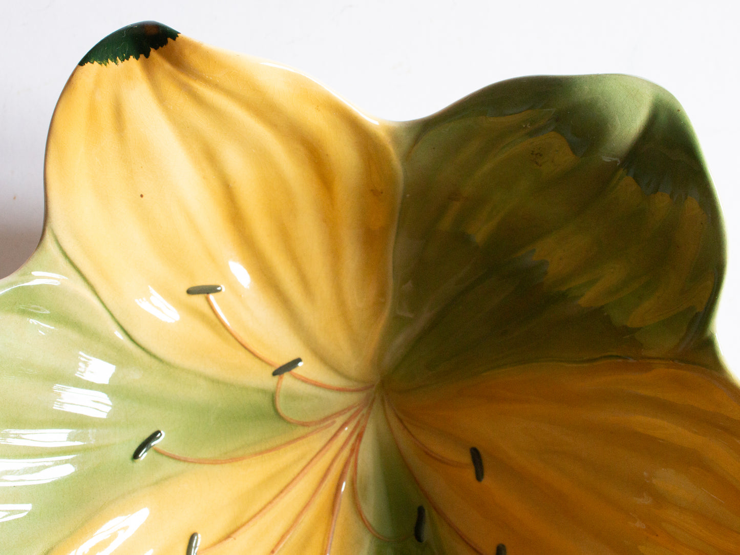 Vintage Yellow and Green 'Petal' Shorter & Son Moulded Floral Dish