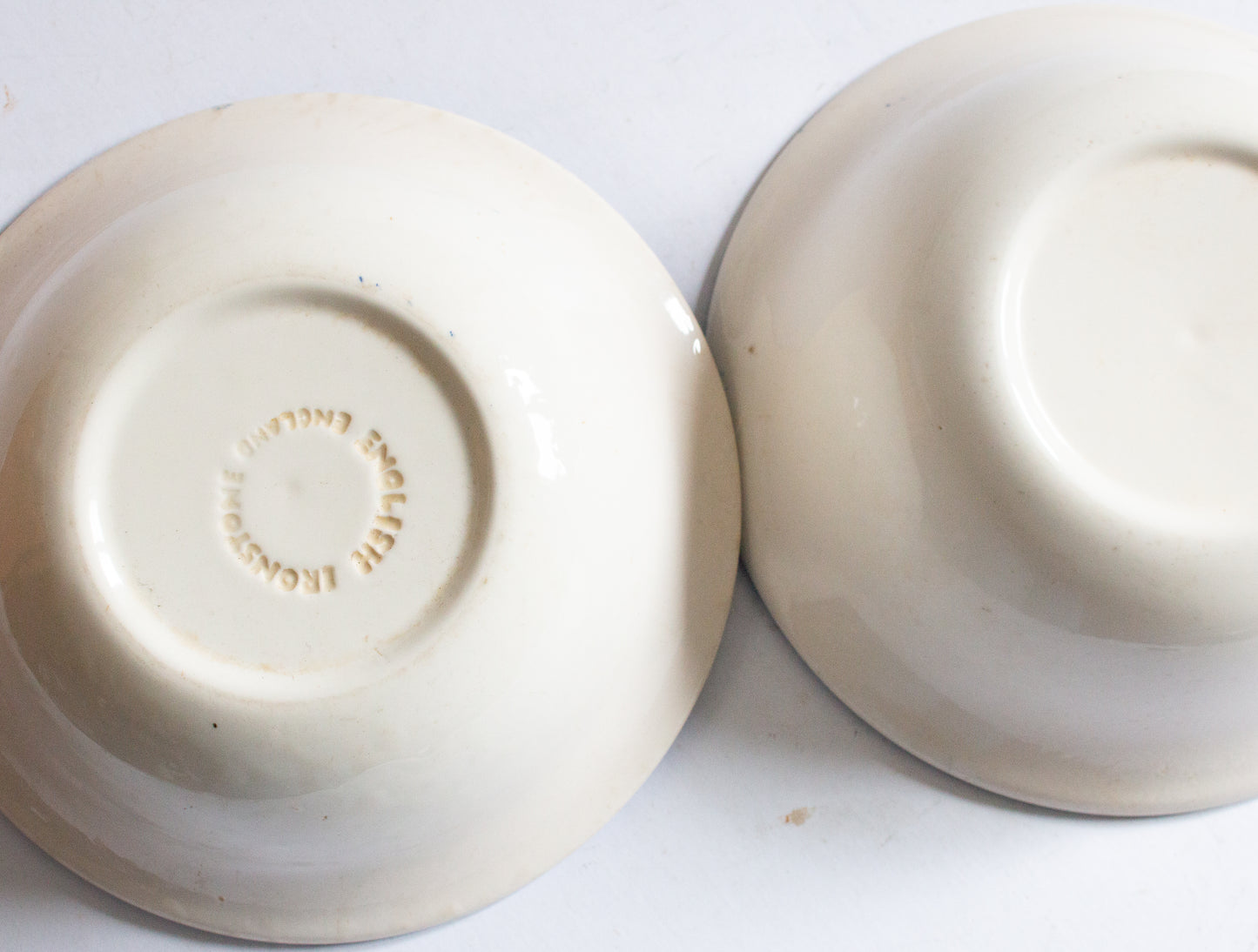 Vintage 'Blue Willow' Pattern Blue and White Transferware Mismatched Serving Bowls (2)