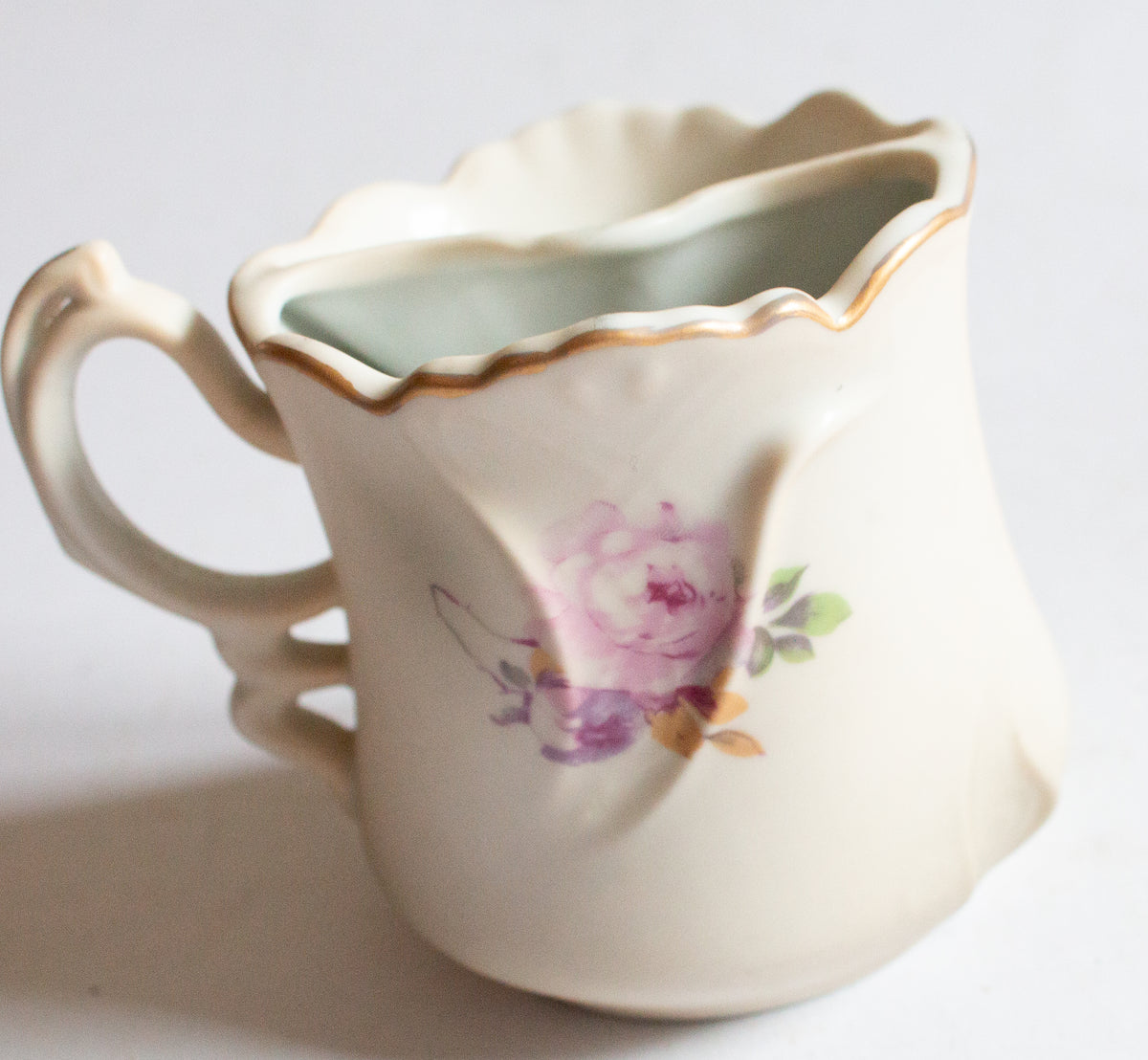Nippon Hand Painted Mid Century Shaving Mug with Floral Detail