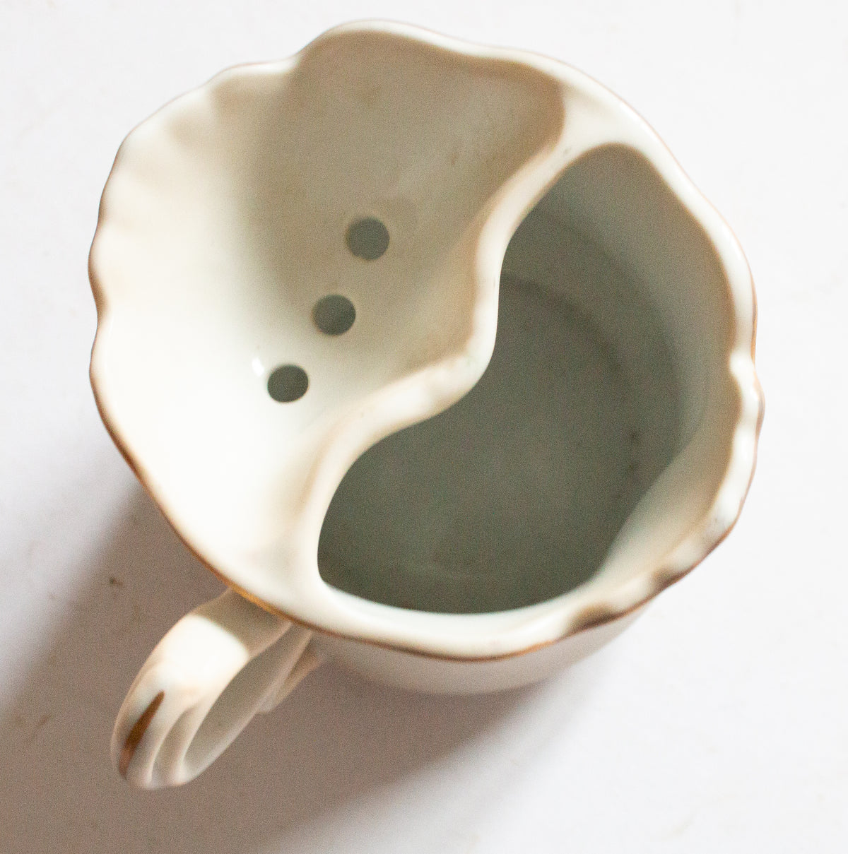 Nippon Hand Painted Mid Century Shaving Mug with Floral Detail