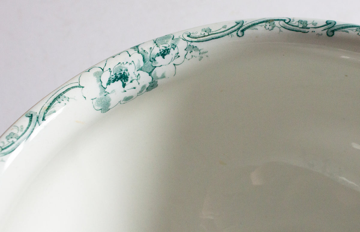 Antique Alfred Mekain Blue and White Transferware Chamber Pot