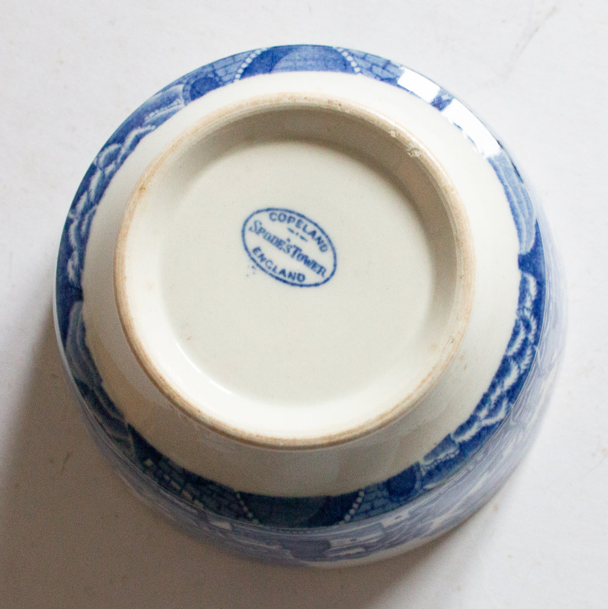 Copeland 'Spode's Tower' Blue and White Transferware Sugar Bowl