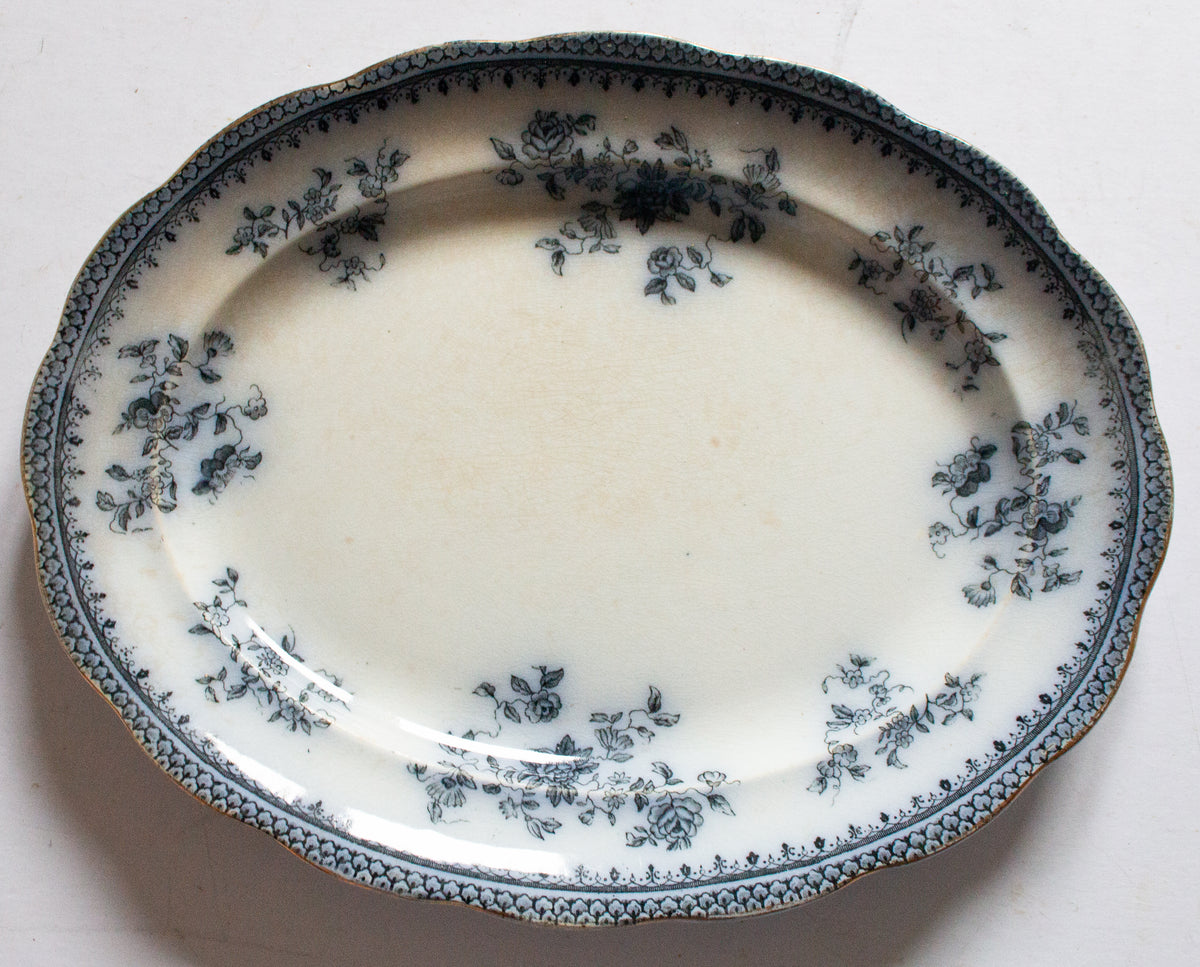 Small Burgess & Leigh Middleport Pottery Burslem England 'Florida' Pattern Flow Blue 11" Serving Platter