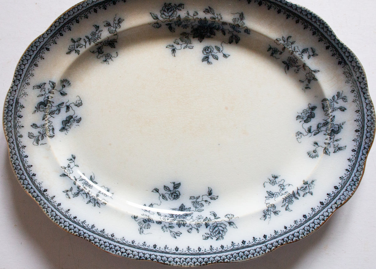 Small Burgess & Leigh Middleport Pottery Burslem England 'Florida' Pattern Flow Blue 11" Serving Platter