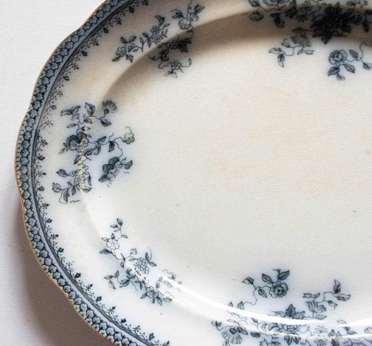 Small Burgess & Leigh Middleport Pottery Burslem England 'Florida' Pattern Flow Blue 11" Serving Platter