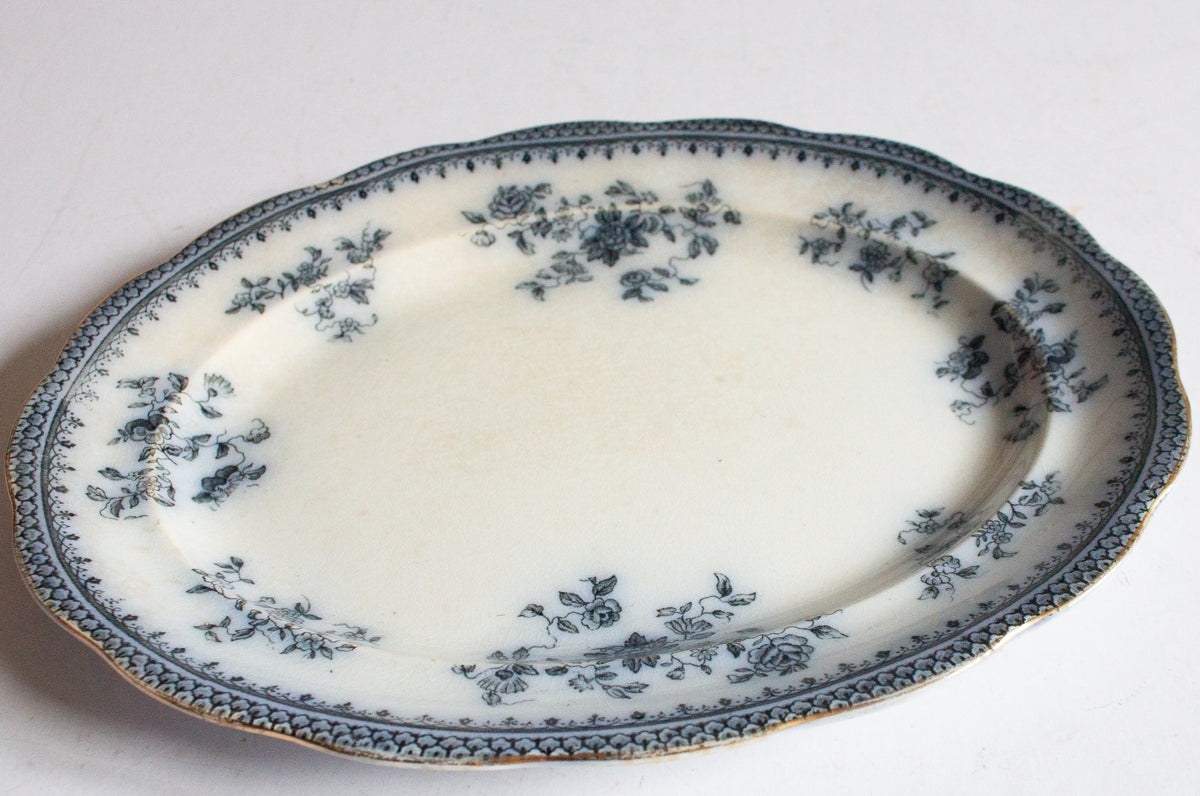 Small Burgess & Leigh Middleport Pottery Burslem England 'Florida' Pattern Flow Blue 11" Serving Platter