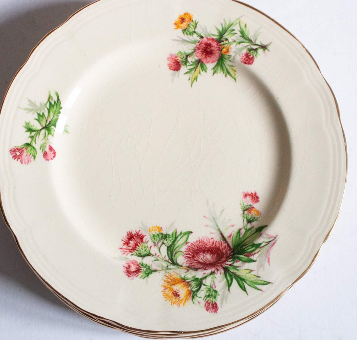 Alfred Meakin England 'Thistle' Pattern 7" Side Plates (6),