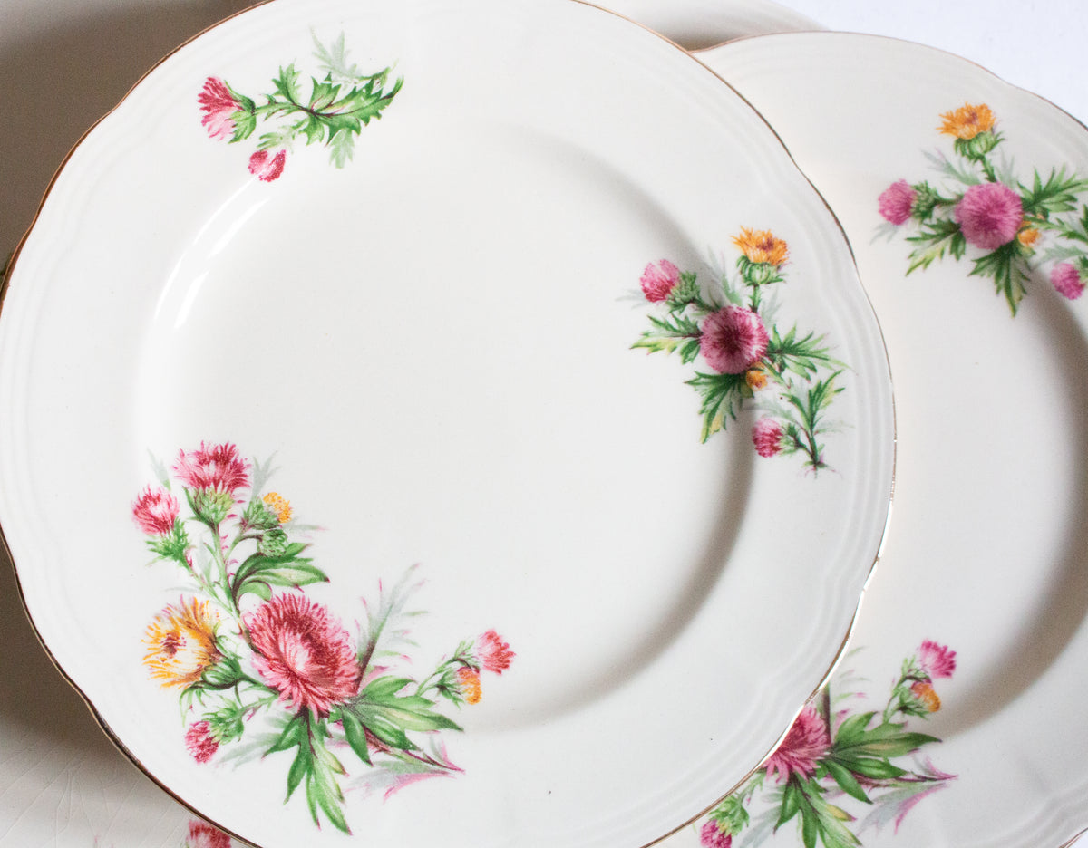 Alfred Meakin England 'Thistle' Pattern 7" Side Plates (6),