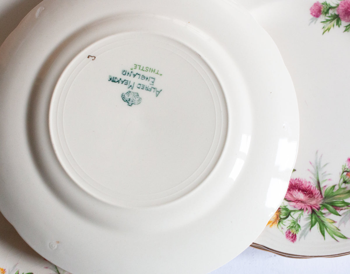 Alfred Meakin England 'Thistle' Pattern 7" Side Plates (6),