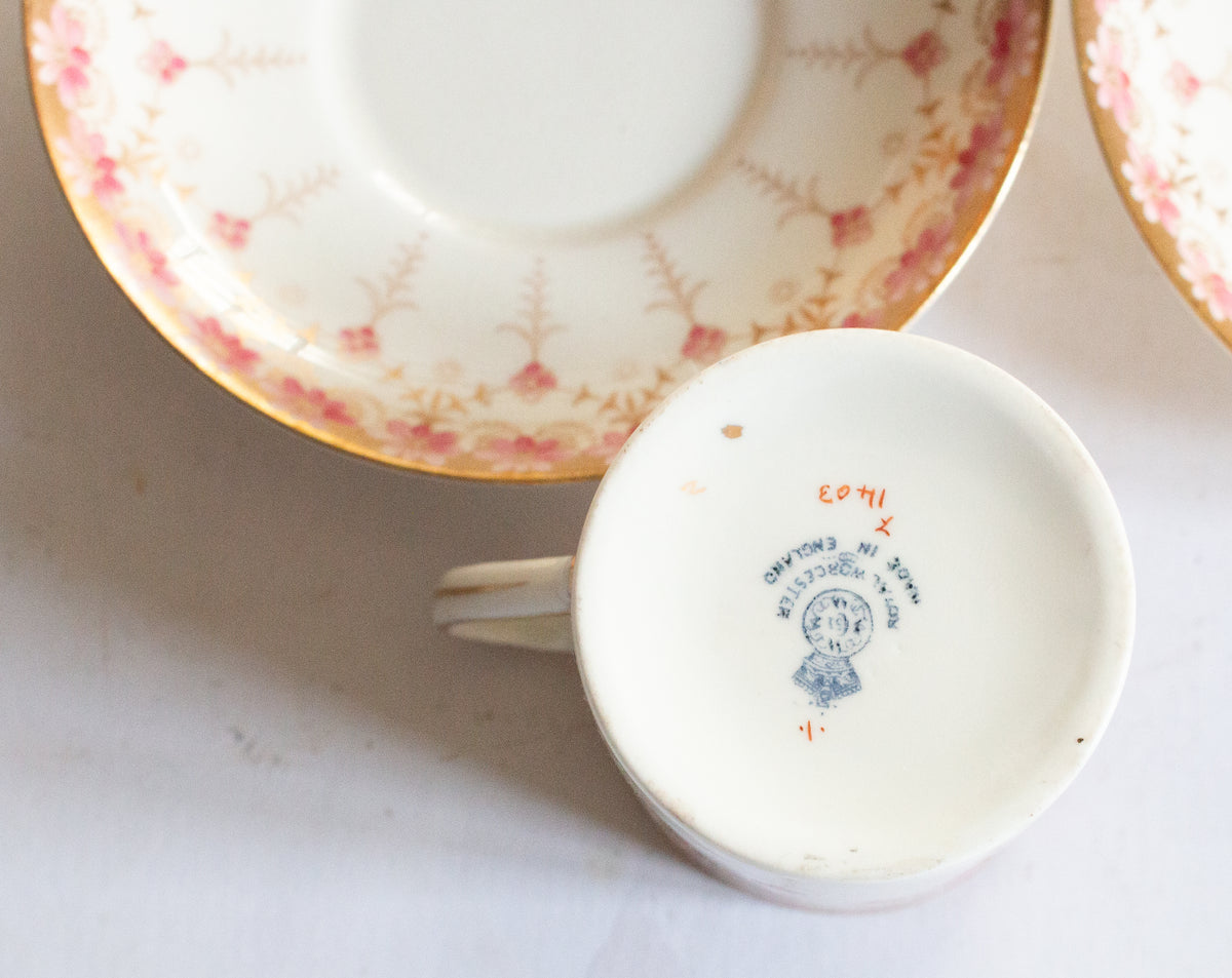 Royal Worcester Coffee Cans and Saucers (2)