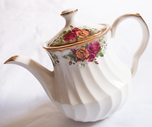 Aynsley & Co. Staffordshire China Country Roses Pattern Large Teapot