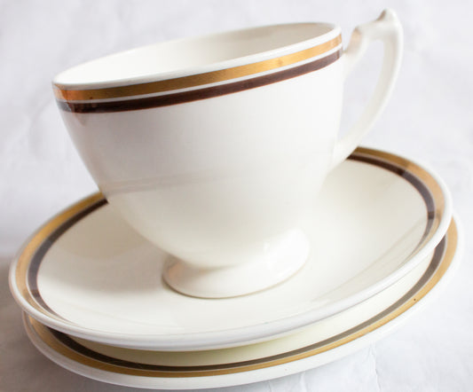 Coalport 'Zenith' Pattern Bone China Teacup Trio
