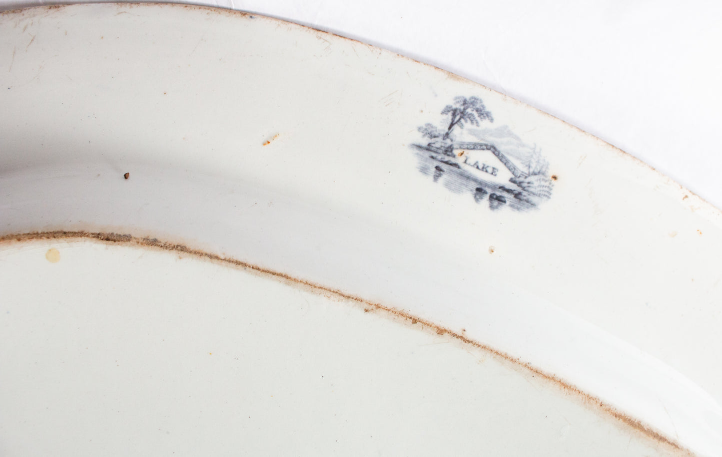 Ashworth 'Lake' Pattern Black and White Ironstone Transferware Serving Platter