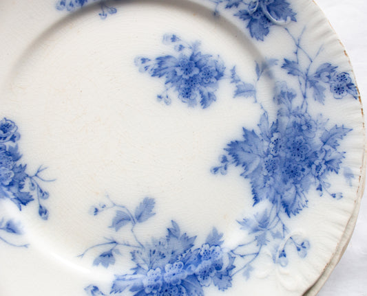 Middleport Pottery 'May' Pattern Flow Blue and White Transferware 9" Plates (6)