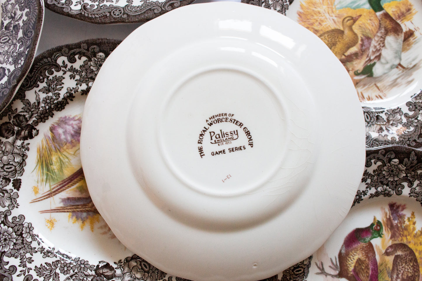 Royal Worcester Palissy 'Game Series' Brown Transferware 7" Side Plates (6)