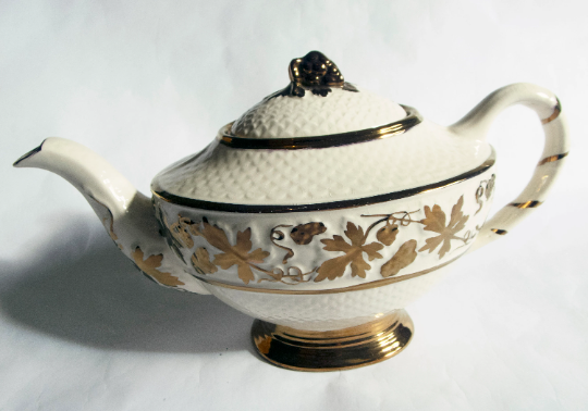 Wade White and Bronze Teapot