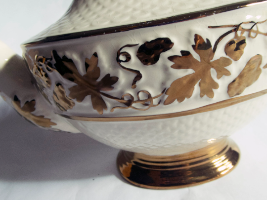 Wade White and Bronze Teapot