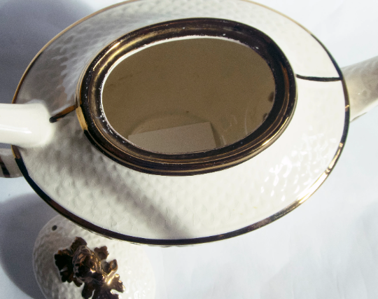 Wade White and Bronze Teapot